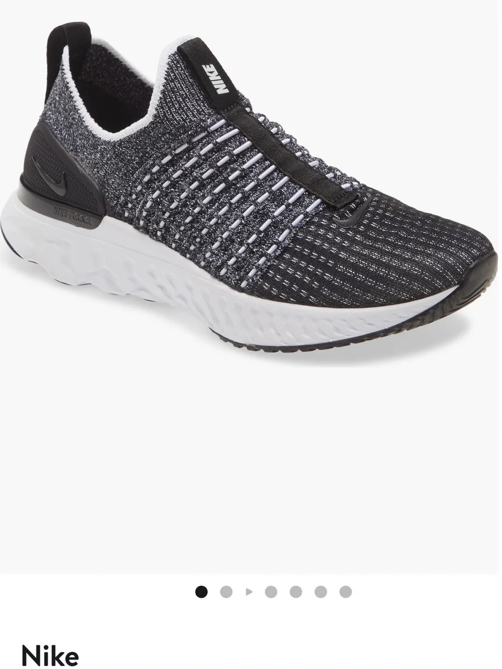 Nike women’s Black and Gray Knit Slip-On Sneakers